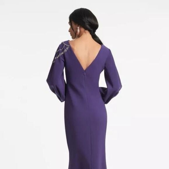 Sachin & Babi Giselle Gown Dress Amethyst Purple Crystal Embellished Size 0 NEW - Picture 5 of 10